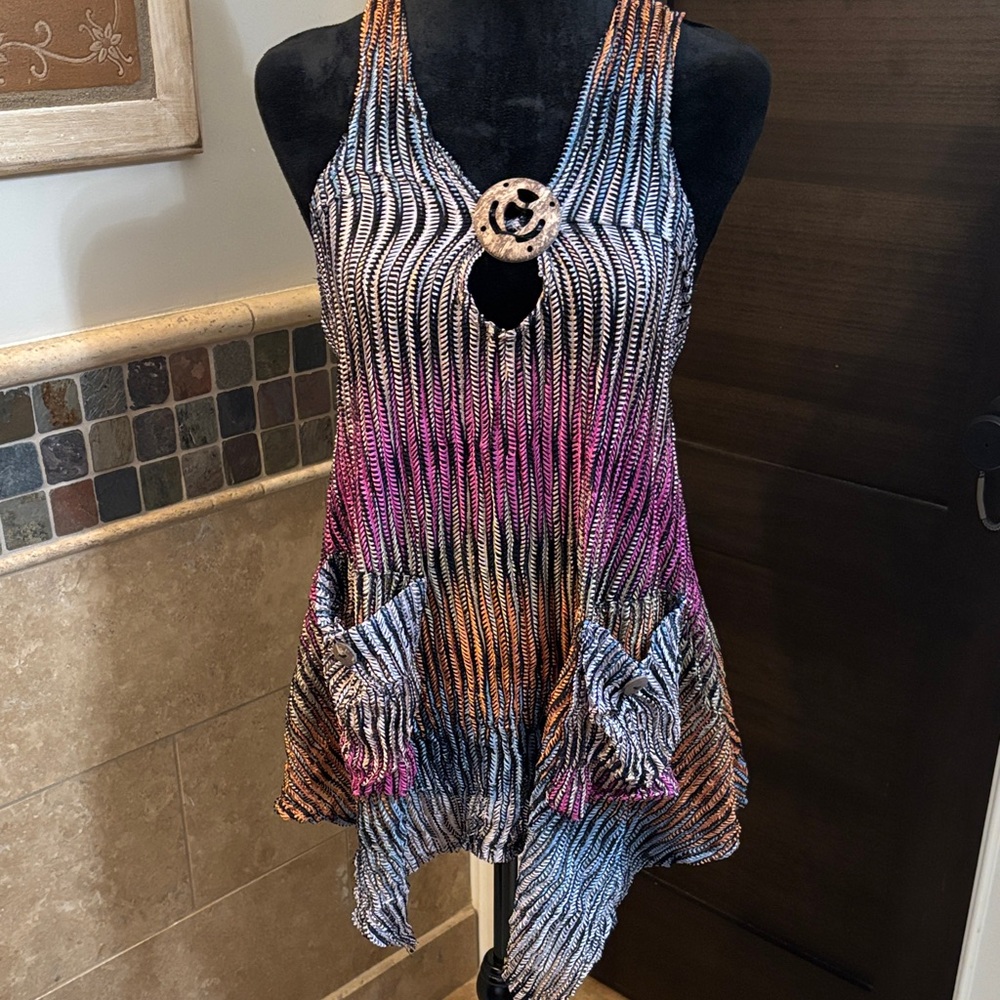 Multicolor Knit Women Swim Coverup